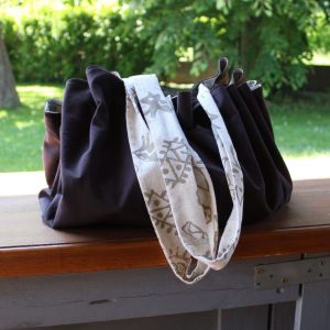 sac rond coulissant marron