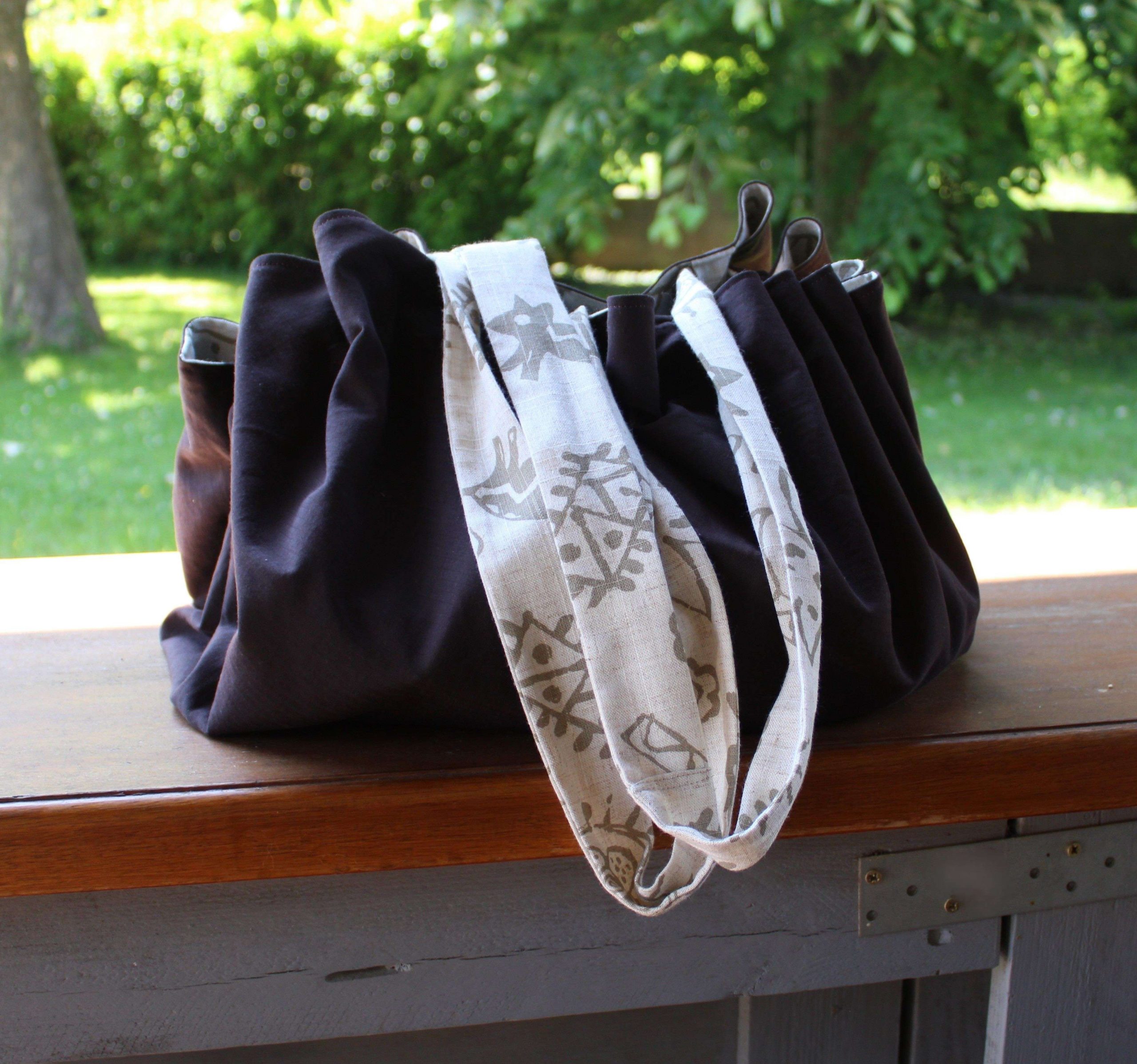 sac rond coulissant marron