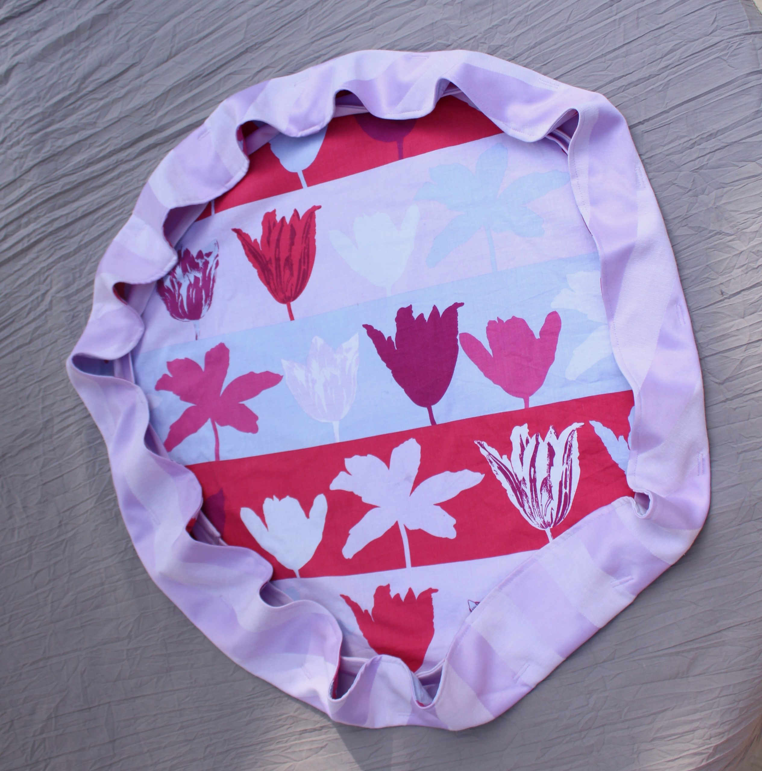 sac rond coulissant rayures mauve – Image 3